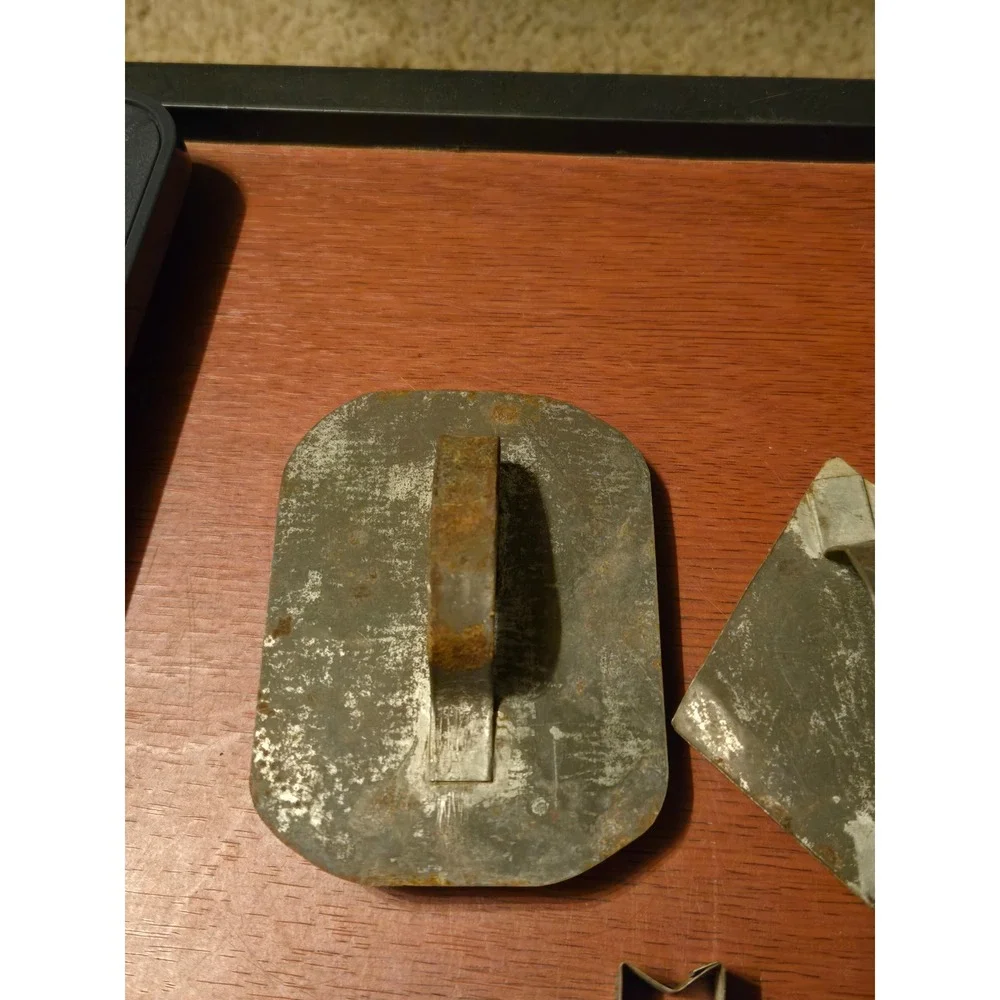 Vintage Primitive Metal Cookie Cutters Set Hatchet Square Star Rustic Farmhouse